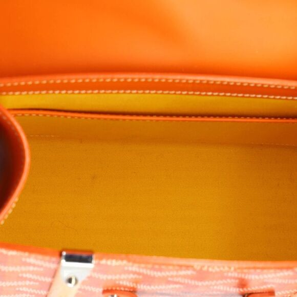 Goyard Structured Saigon Top Handle Bag Coated Canvas with Leather Mini Orange - Picture 5 of 10